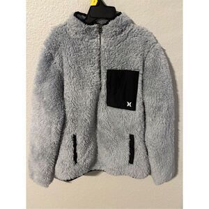 ❤️Hurley Boys Quarter Zip Sherpa Pullover Med